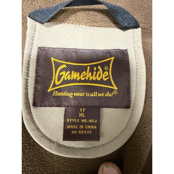 GameHide Bird Hunting Jacket Tan Blaze Orange Fleece Lined Size XL Shell Pockets - Picture 3 of 12